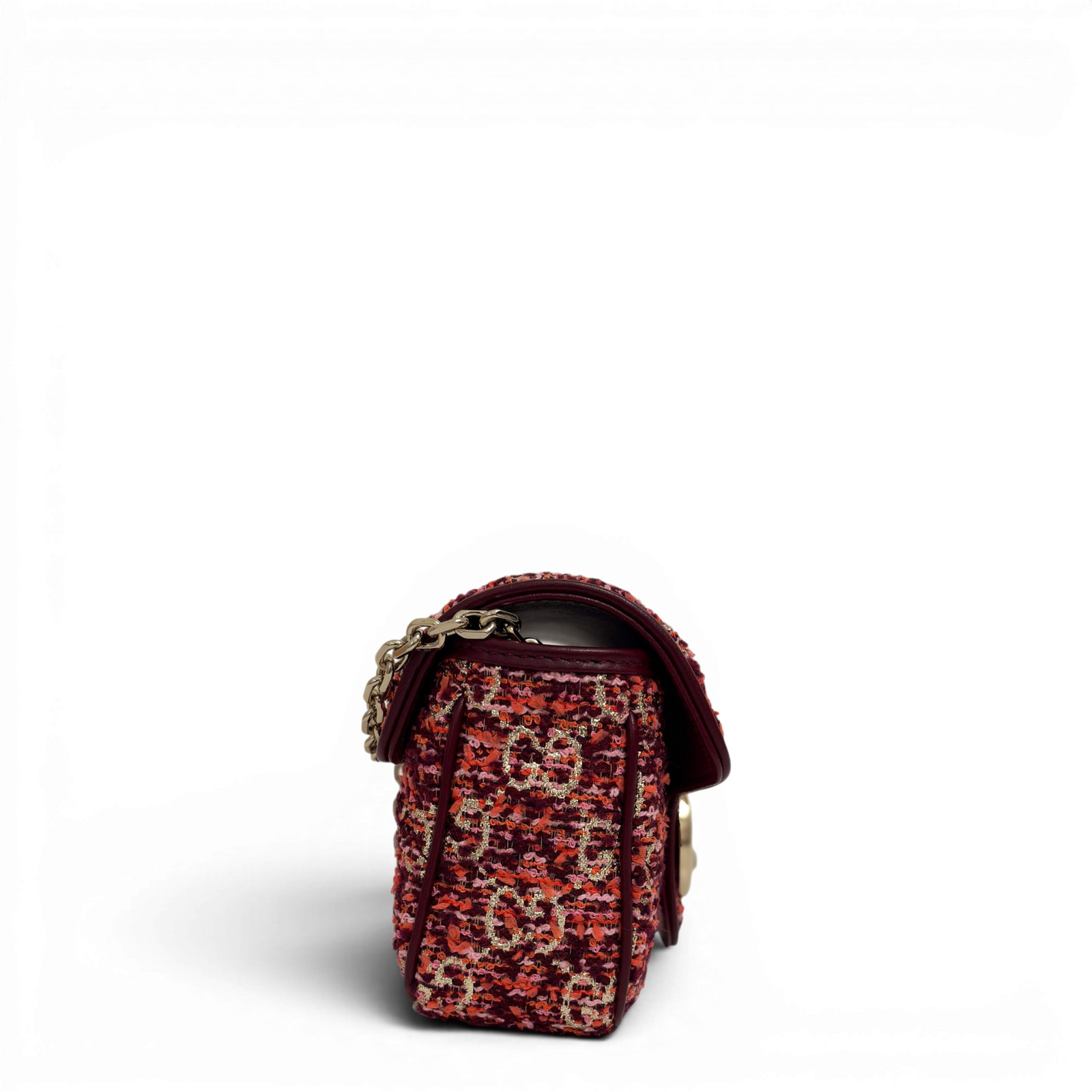 GUCCI GG Marmont Mini tweed Shoulder Bag Multicolor