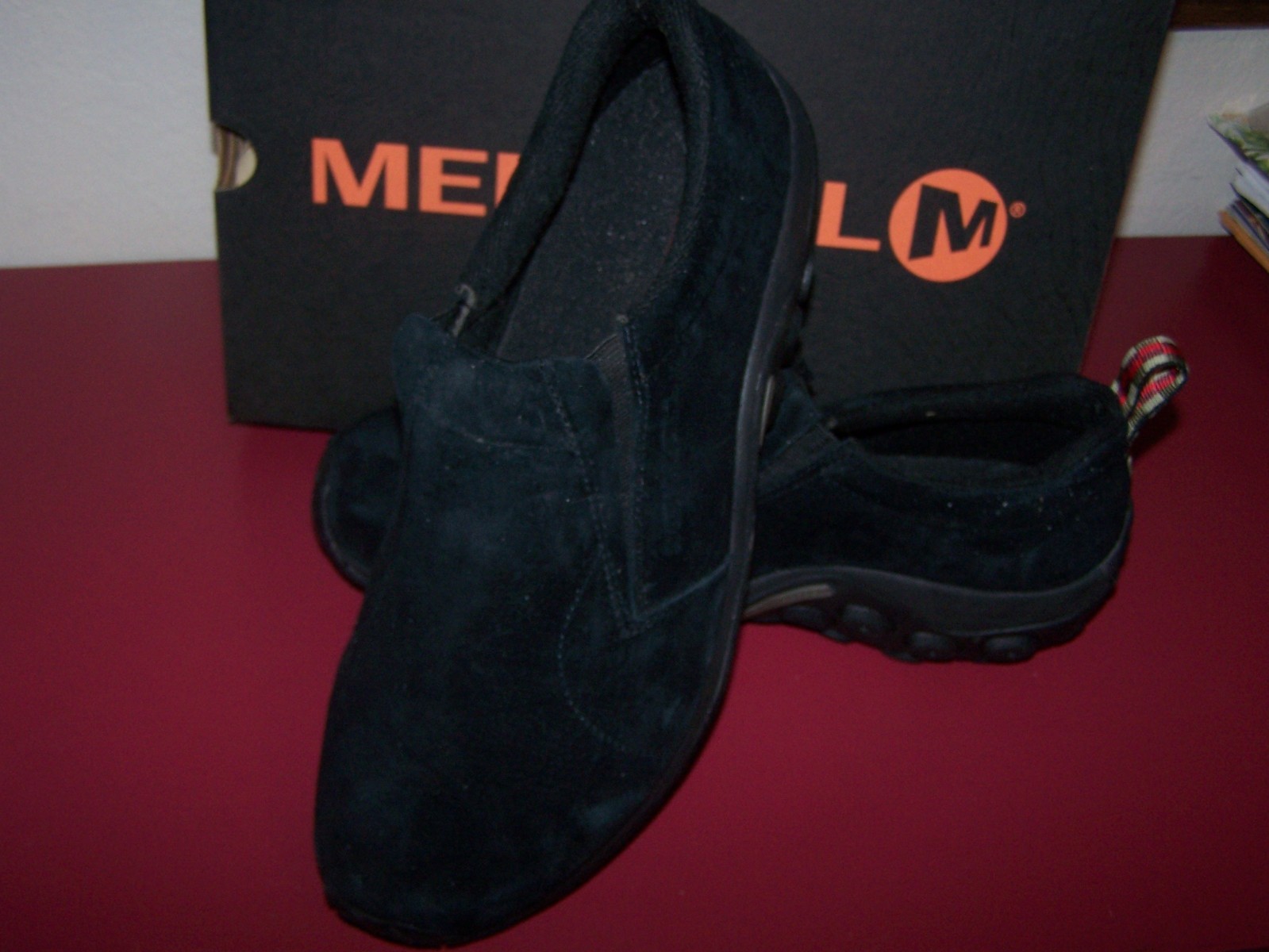 MERRELL MENS JUNGLE LEATHER SLIP ON SHOE SIZE 11.5 WIDE NEW IN BOX NEVER WORN