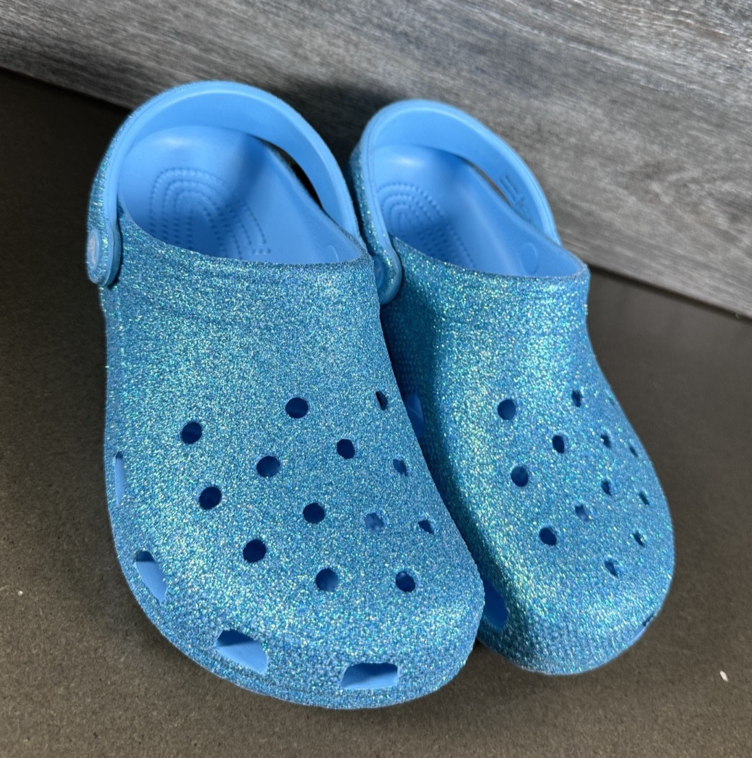 Crocs Adult Classic Iridescent Glitter Clog Blue #211005-4WD