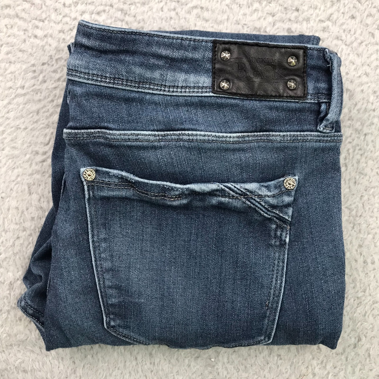 Buckle Black Jeans Mens 30 (33×31) Fit No 76 Skinny Mid Rise Stretch Denim