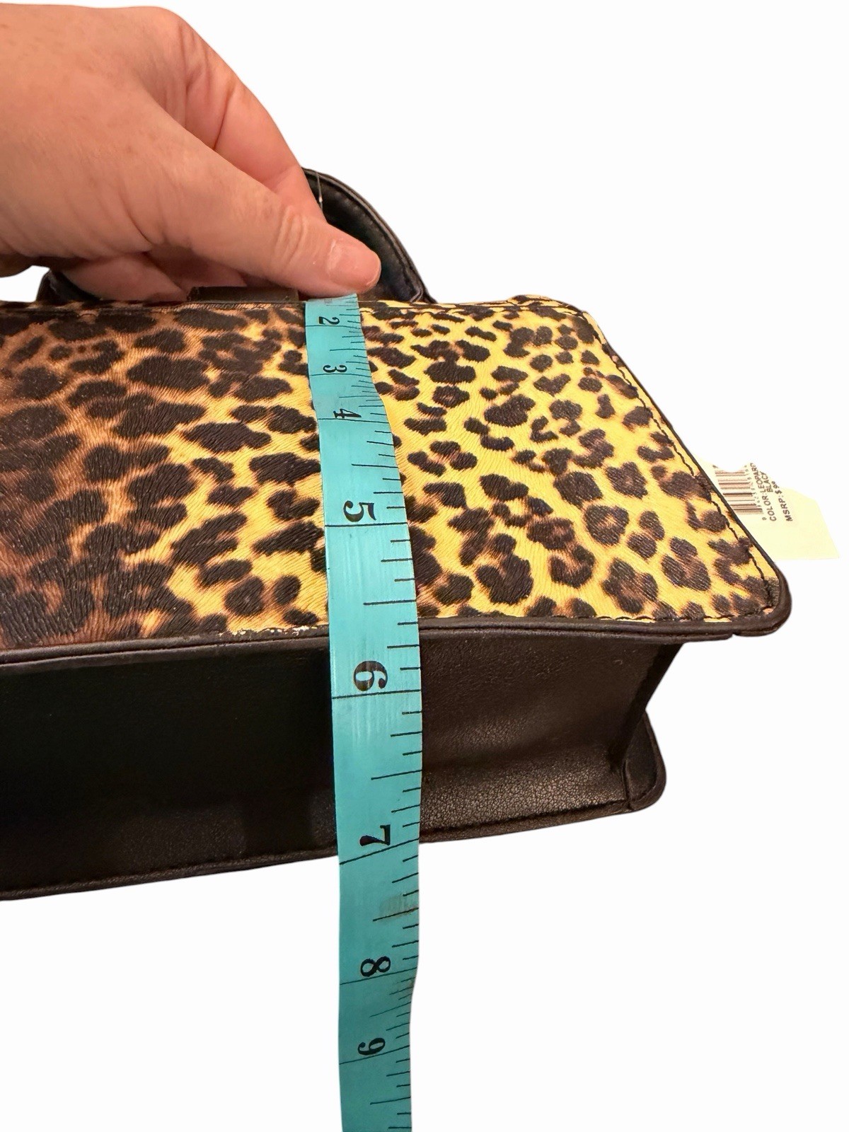 Cavalli Class Como Mini Bag Top Handle Leopard w/Black Crossbody Buckle NEW $98