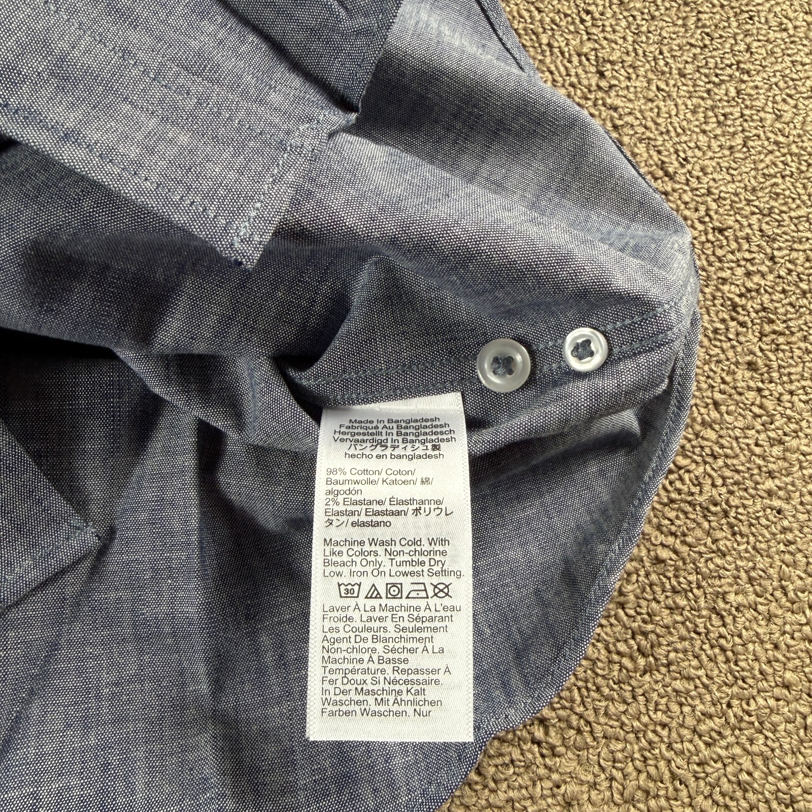 J.Crew Bowery Long Sleeve Button Up Shirt Blue Chambray Size S NWT MSRP $98