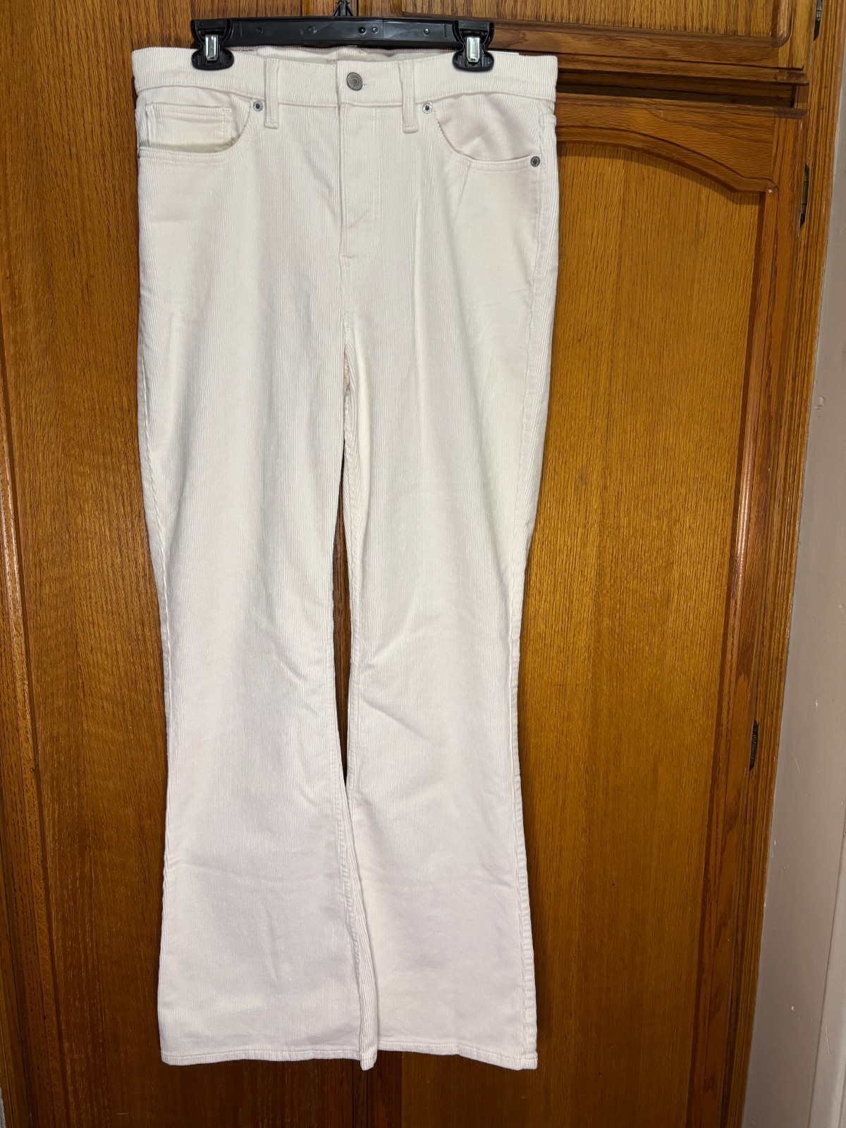 Lucky Brand Stevie High Rise Flare Corduroy Pants Women’s Size 12/31 White NWT