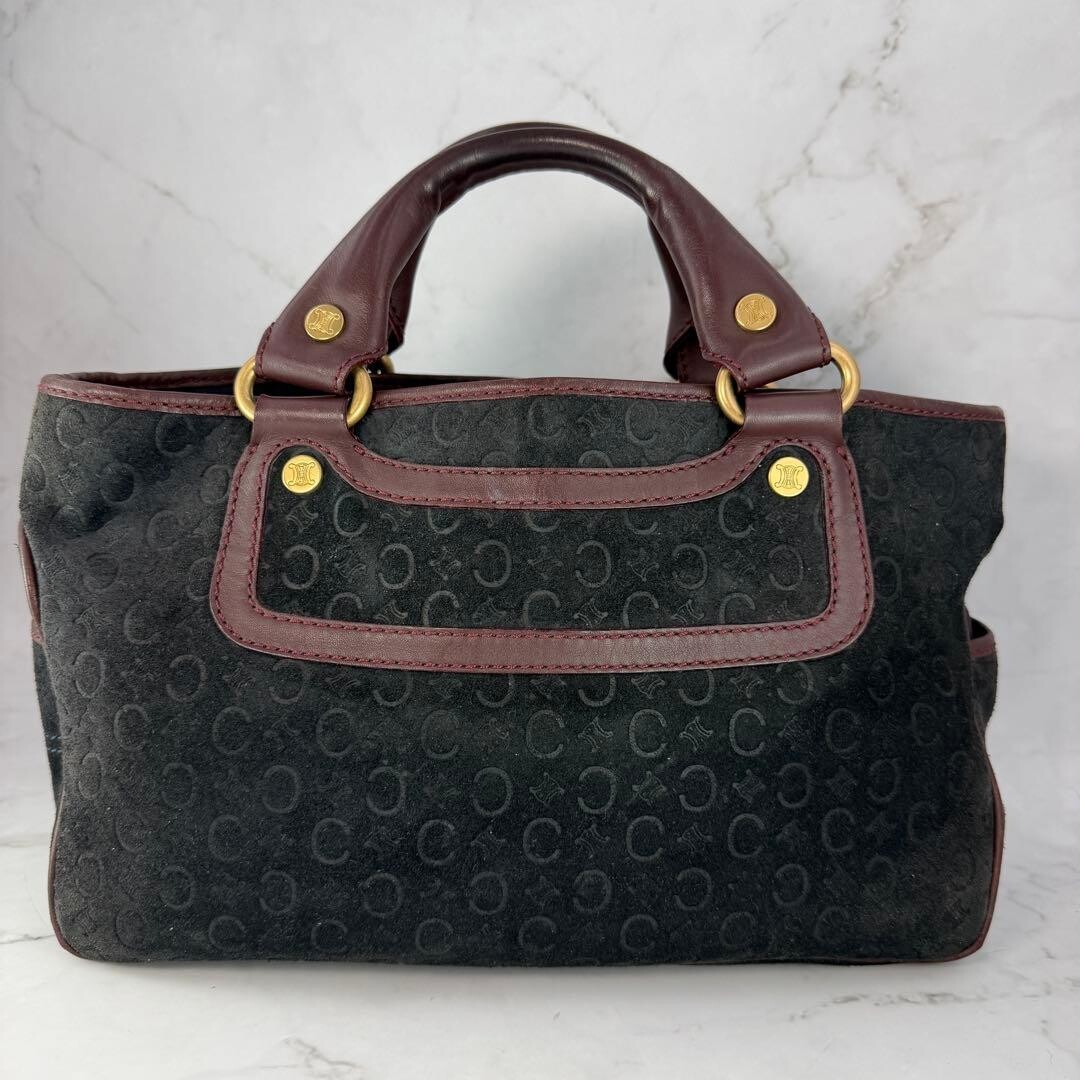 CELINE Boogie Bag Suede Leather Black Vintage Authentic From Japan