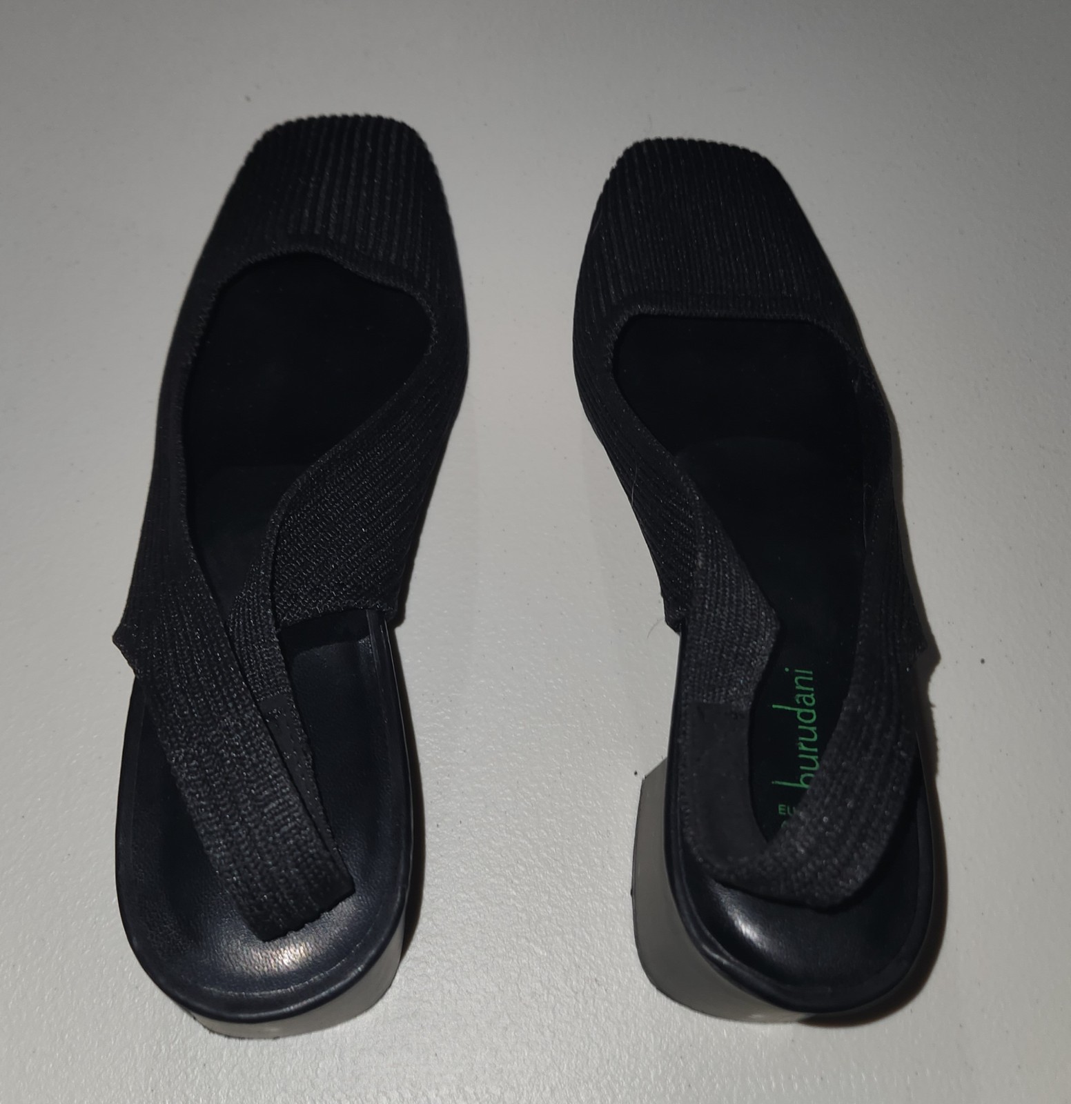 Burudani Stretch Knit Slingback Heels in Black Size 9.5