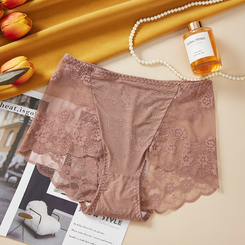 3X Women High Waist Knickers Briefs Lady Lace Seamless Underwear Panties L-4XL