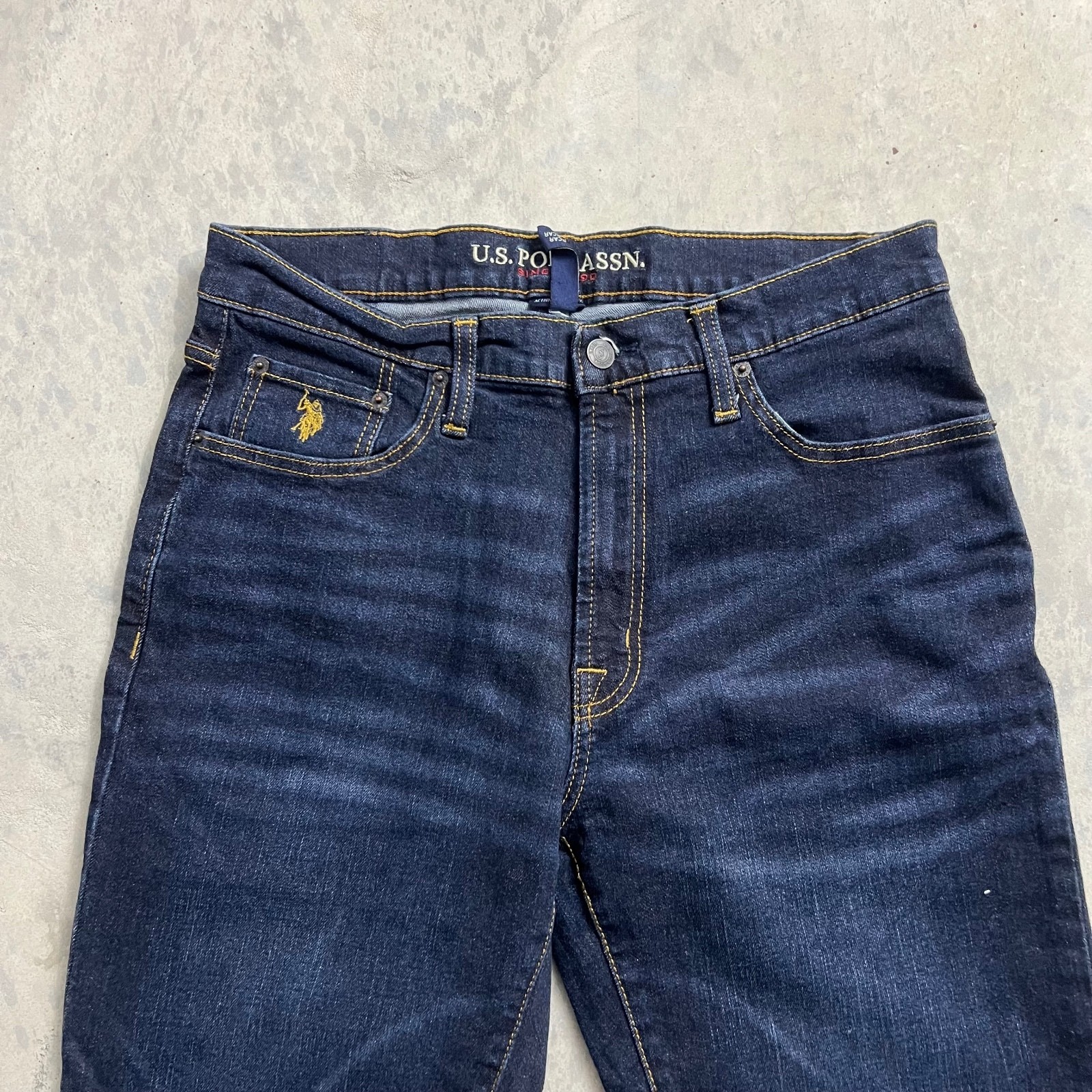 U.S. Polo Assn. Active Stretch Slim Jeans Sz. 32X30 (Fits 32X28) Dark Wash Vtg