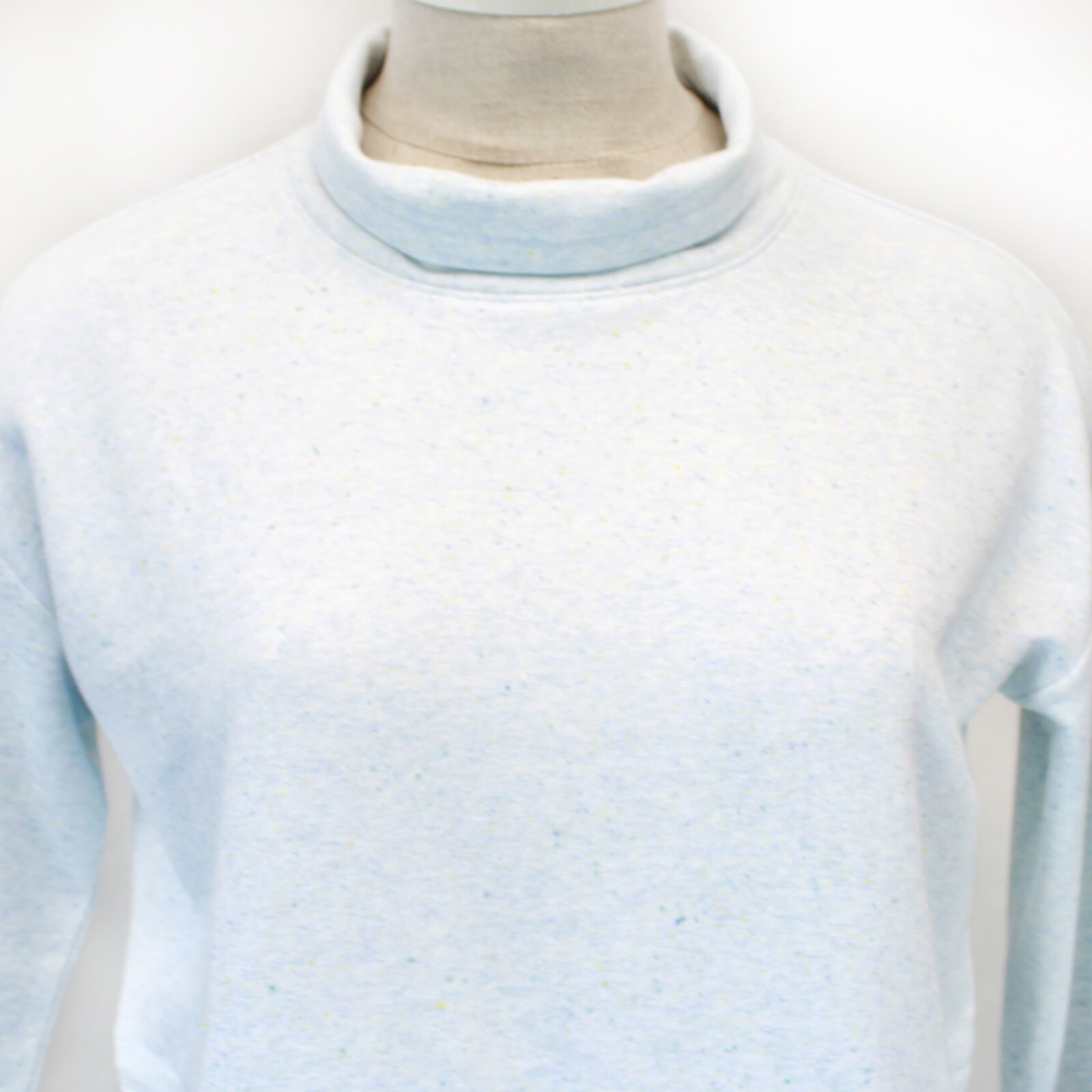 TALBOTS Plus Light Blue Cowl Neck French Terry Pullover TOP SWEATSHIRT 1X