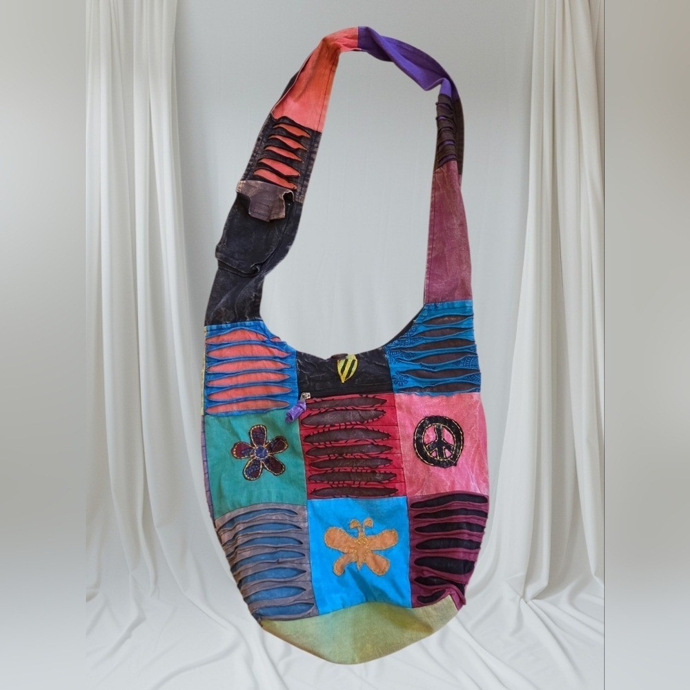 Boho Patchwork Sling Bag / Hippie Crossbody