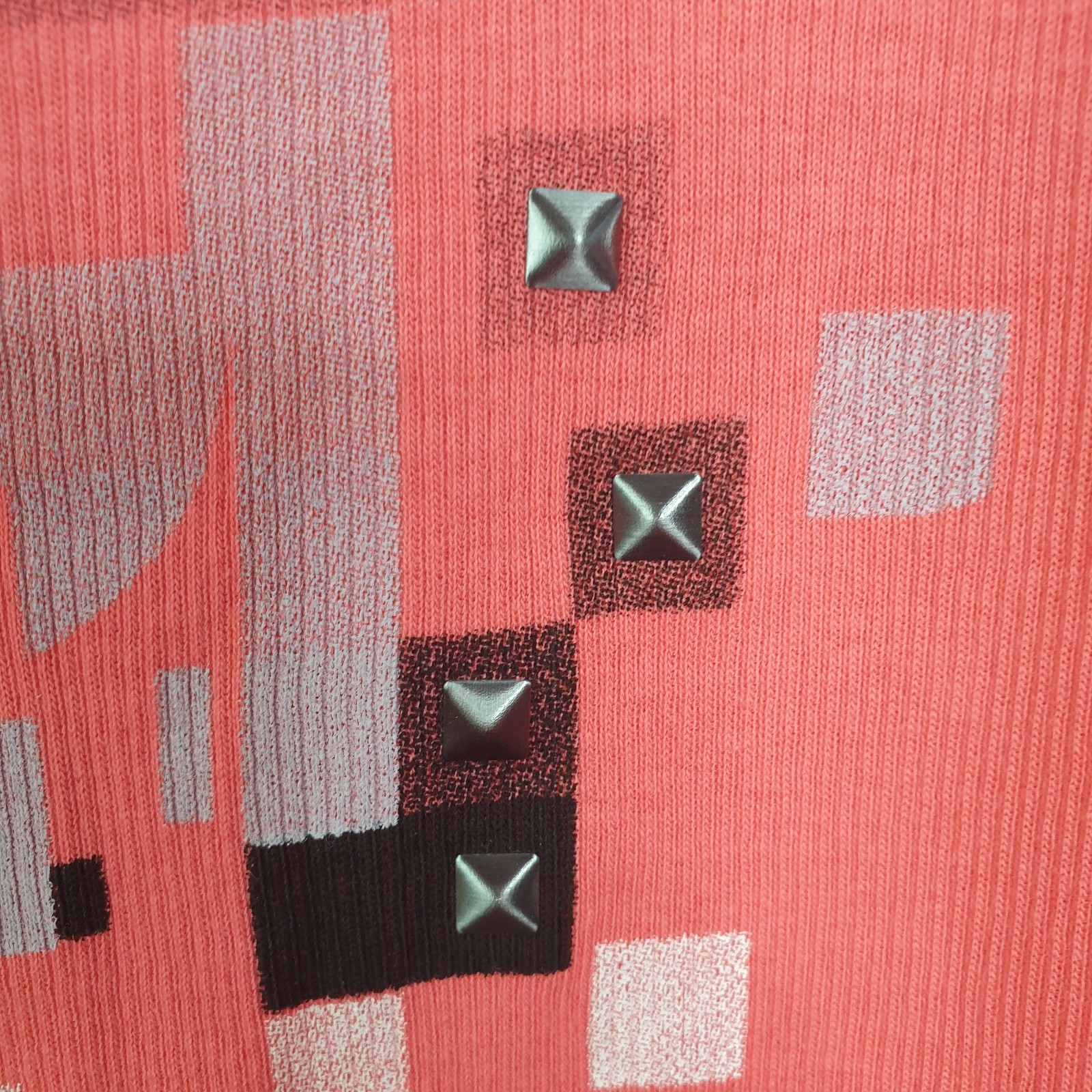 Diesel Tank Womens XL Pink Studded Logo Spellout Pixellated Cami Casual Summer
