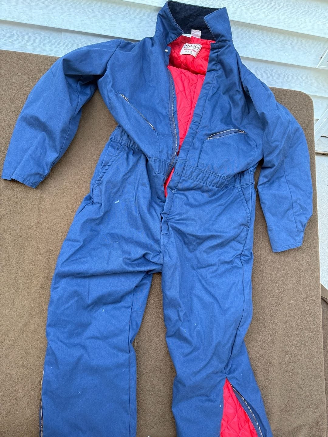 Vintage Walls Blizzard-Pruf Insulated Coveralls 2XL Tall Blue Quilted Lined
