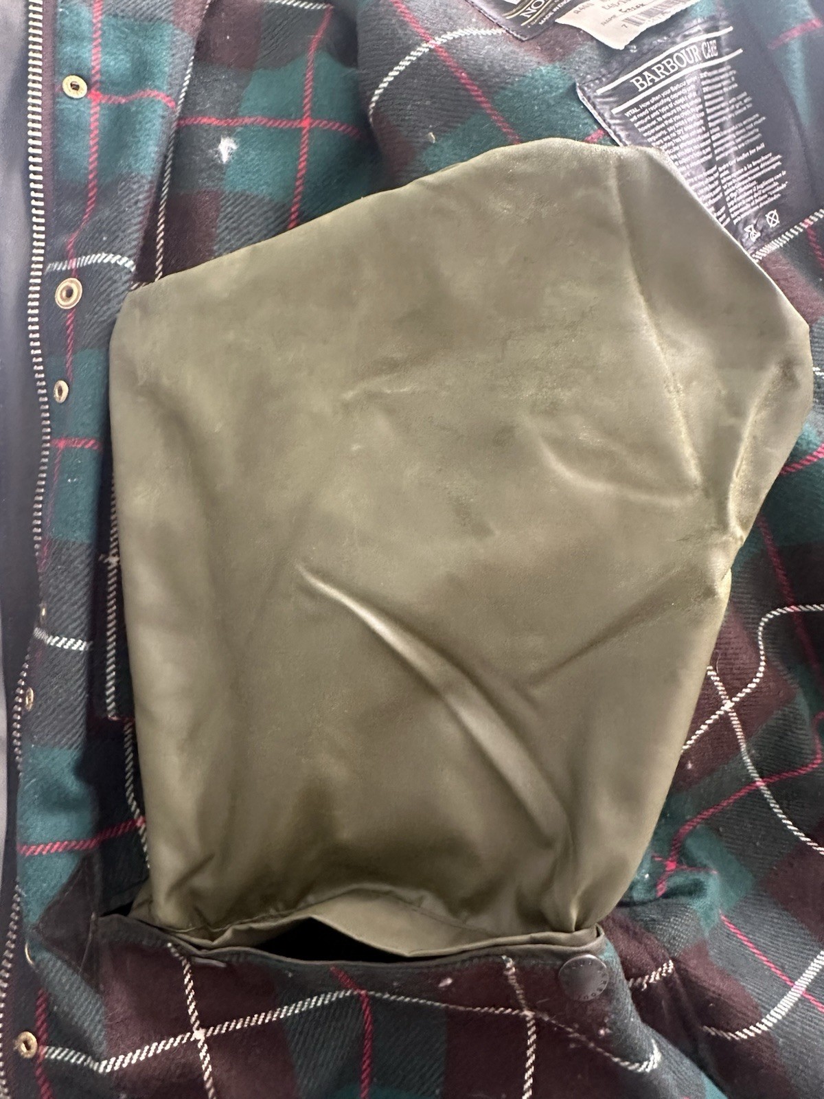 Men’s 1993 Barbour Northumbria Waxed Canvas Jacket c40 England Sage Green 8 oz