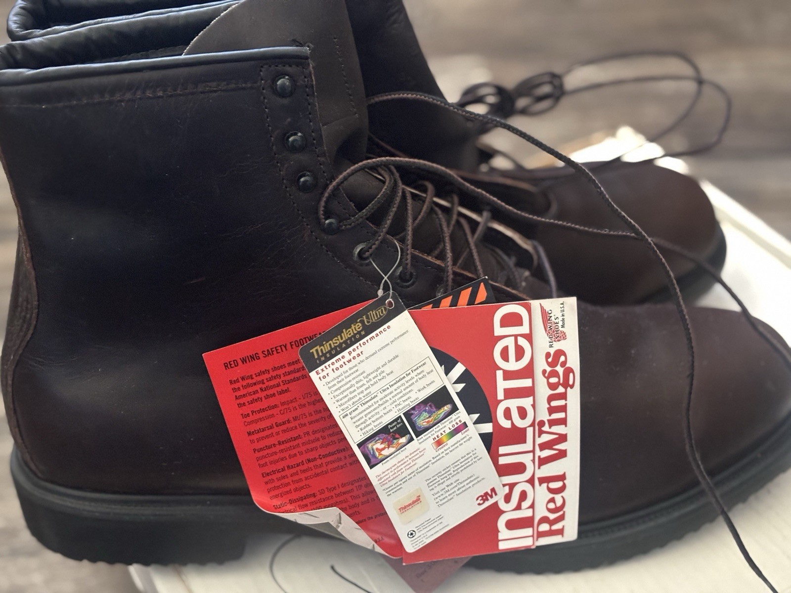 Red Wing Work Boots Men’s 16 D USA 4412 NOS Vintage Insulated Steel Toe Leather