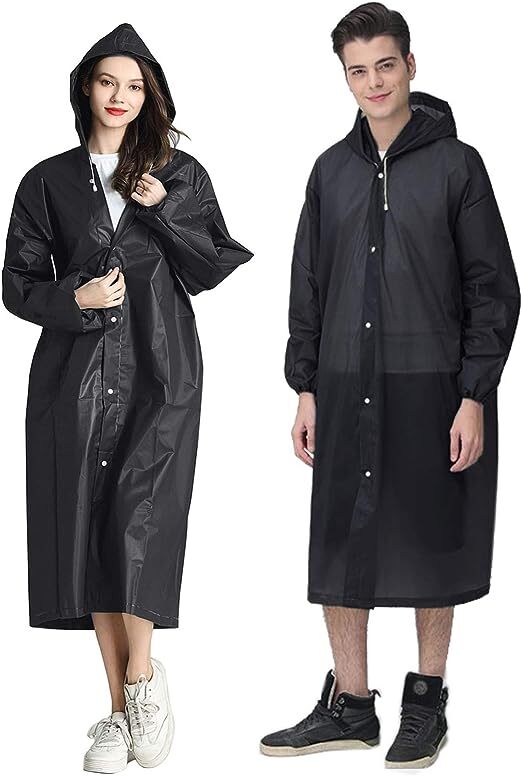 Unisex Adult Raincoat Waterproof Rain Coat Hooded Jacket Poncho Rainwear Camping