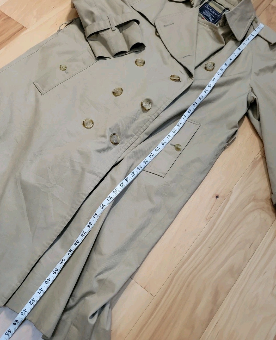 Vtg Burberry’s Trench Coat Nova Check Lined Made in England Mens 42S *flaw