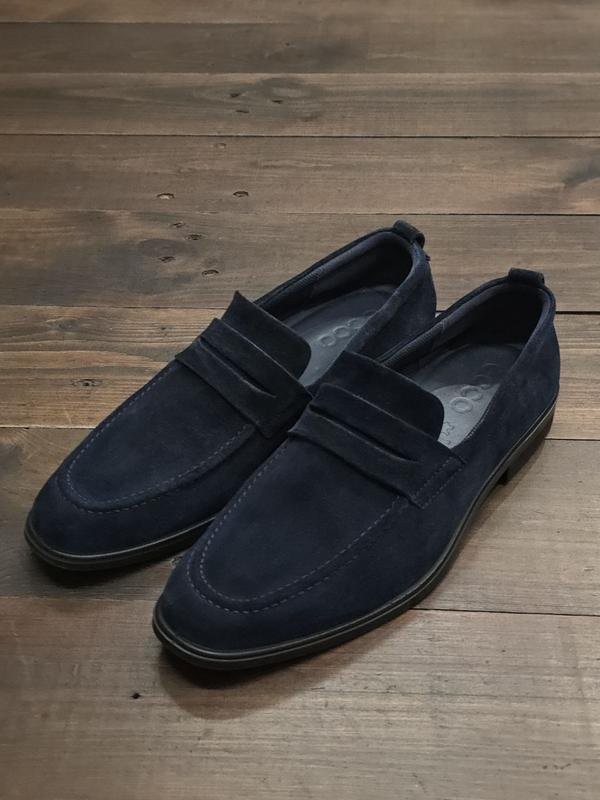mens ecco heels navy suede 43