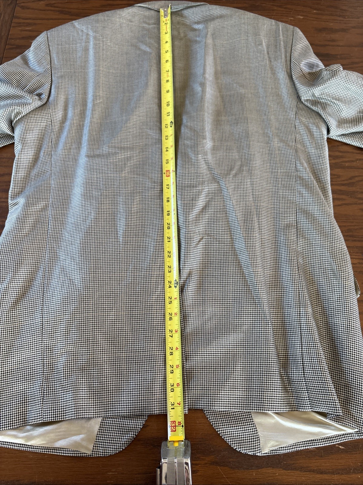 E Thomas Hounds Tooth Blazer Jacket Silk And Wool