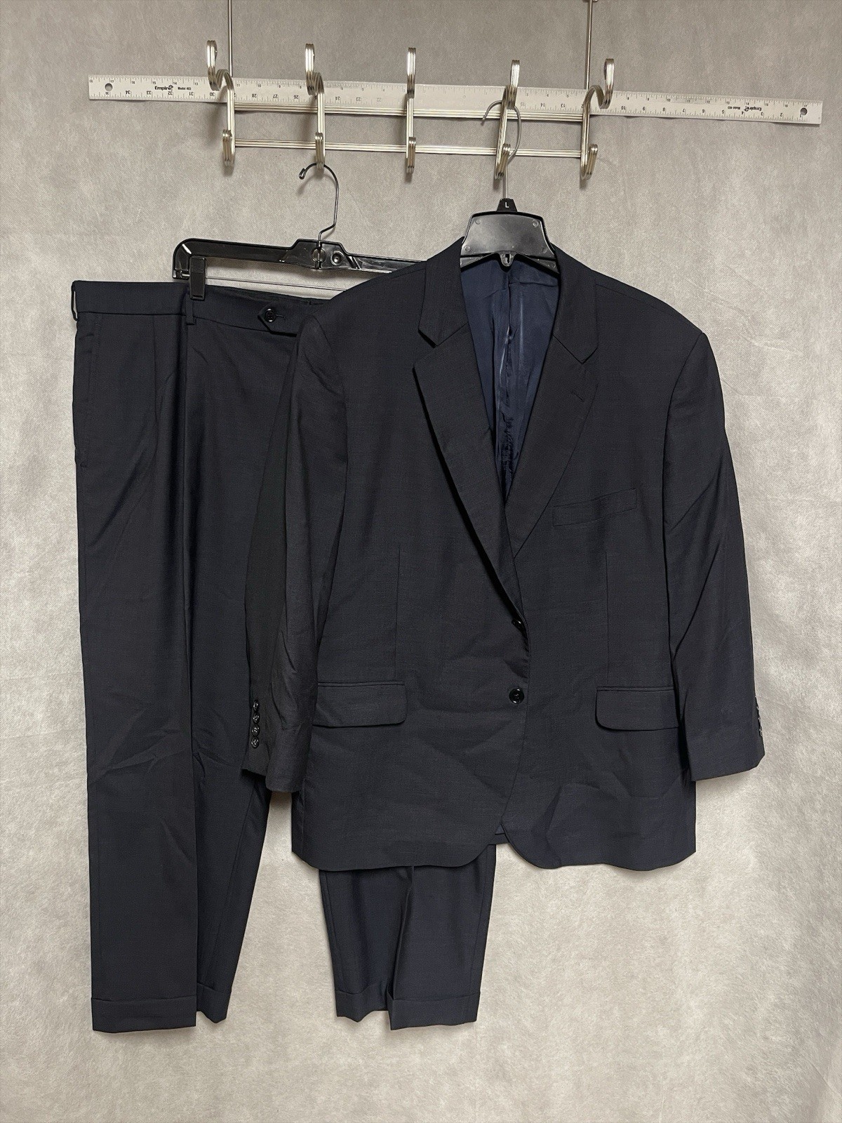 Brooks Brothers Suit Men 48S Blue Madison Birds Eye Wool Academia W43X26L Luxury