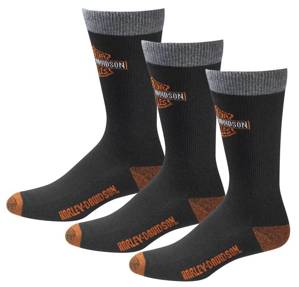 Harley-Davidson Men’s UltraDri 3 Pack Poly Blend Riding Socks D99202870-001