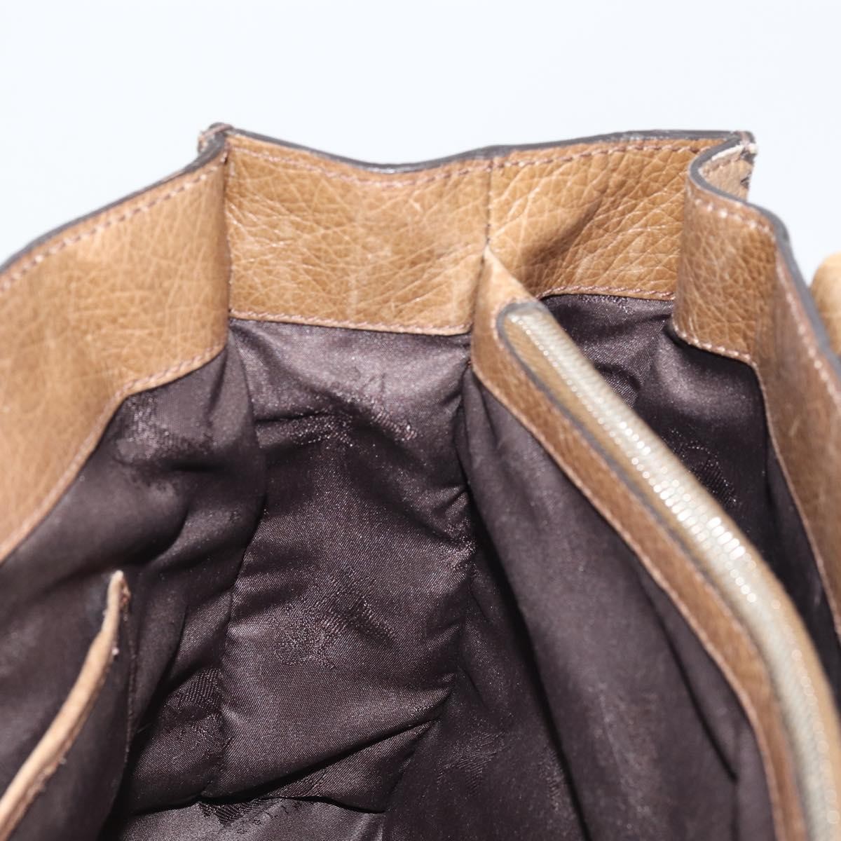 CELINE Boogie bag Hand Bag Leather Brown Silver Auth 166786