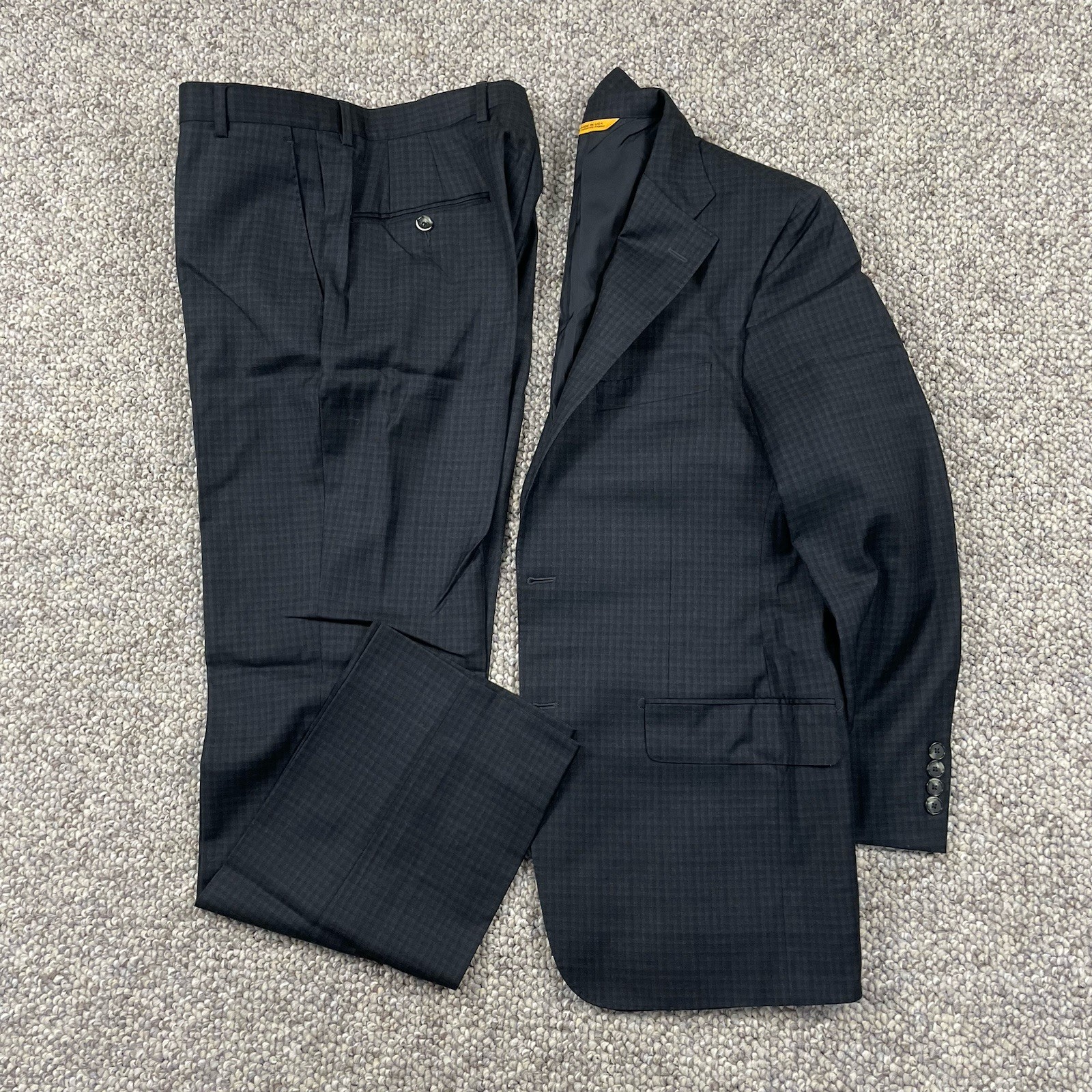 Recent Hickey Freeman Traveler Mens Wool Suit Blue Plaid Size 38R Pants 32×31