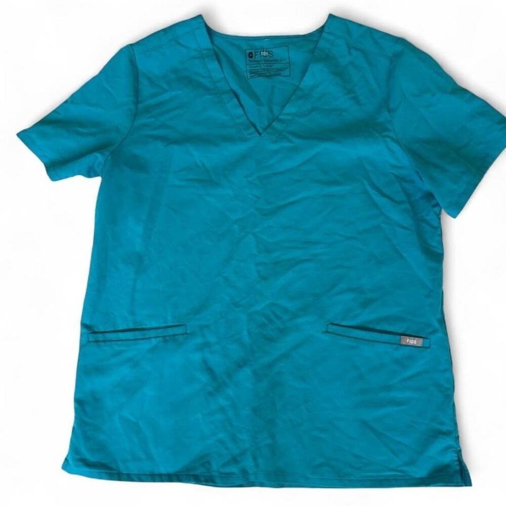 Figs teal scrub top SZ L