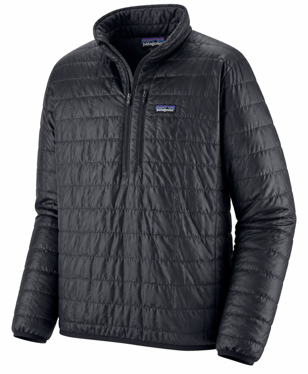 Patagonia Nano Puff Pullover Jacket Men 2XL Black 1/2 Zip Puffer 84020 Cut 3557