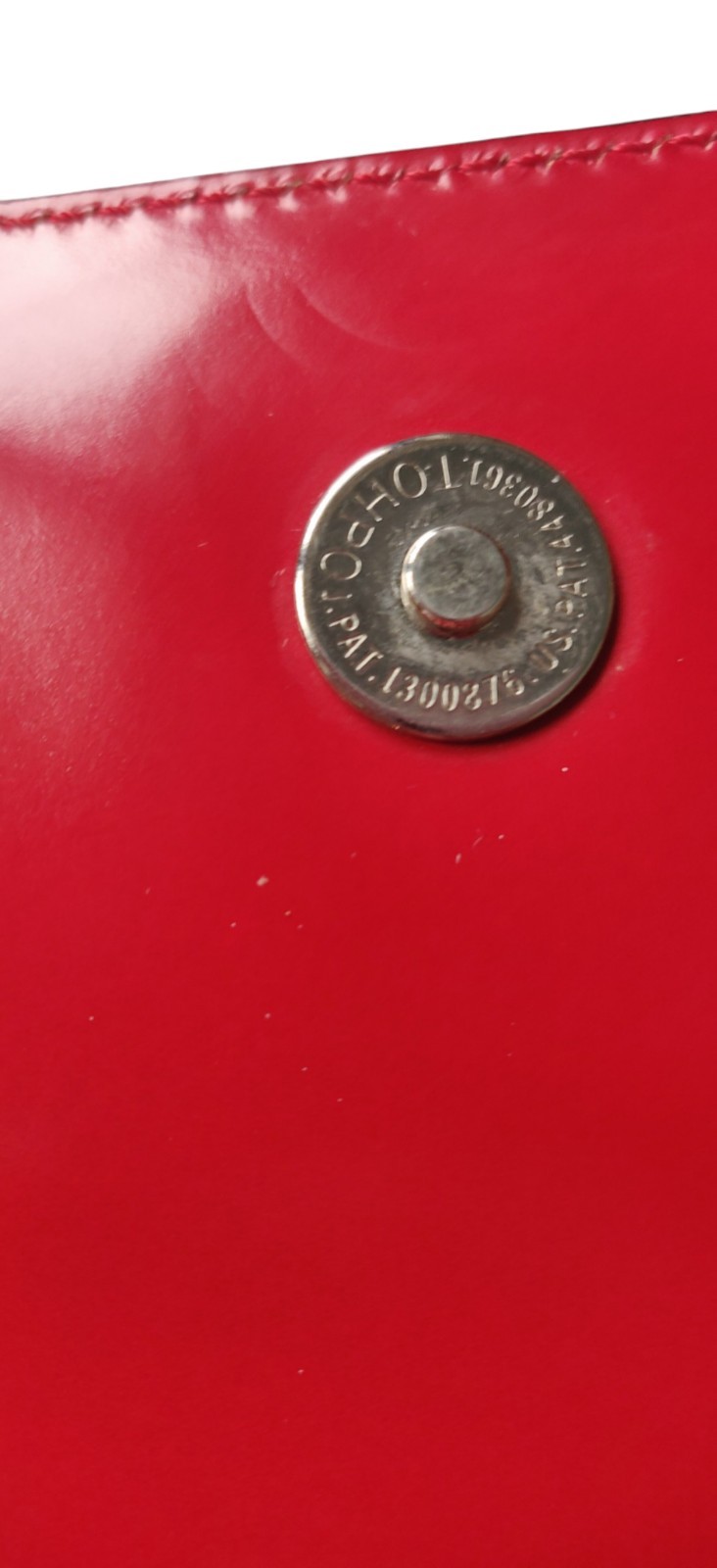 Vintage 1996 Celine Briefcase Red Leather Silver Folder Bag MC96 Luxury