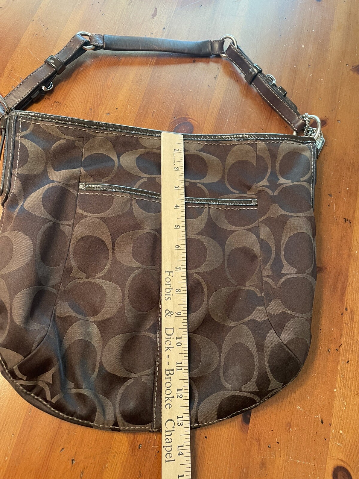 Coach Signature CC Monogram Hobo Bag Brown Y2K Shoulder Handbag Purse EUC VTG