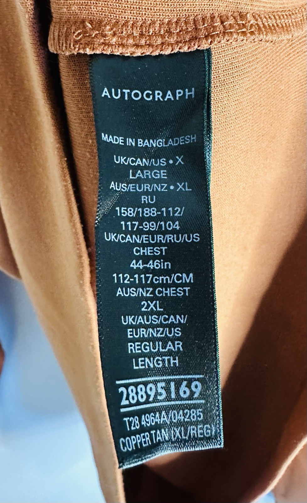 M&S Autograph Men’s Rust Orange Reg Fit Quarter Zip Size 2XL – 44-46” VGC