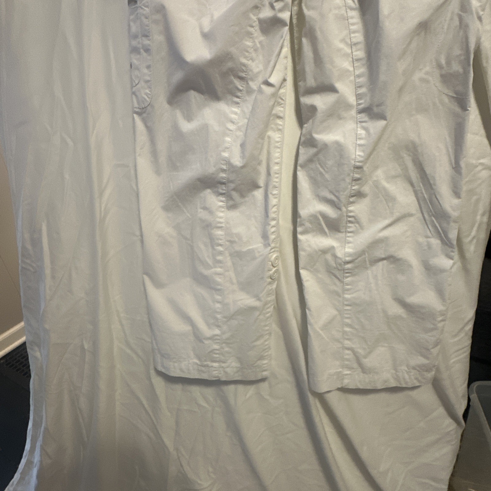 Dalia Collection Women’s Eight Petite White Cotton Cargo Pants Utility Summer 2