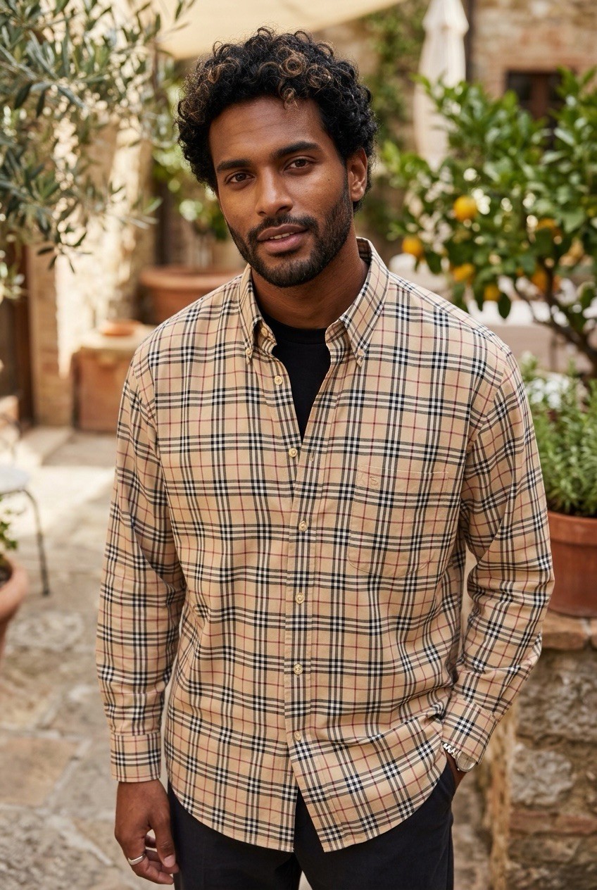 Vintage Burberry London Nova Check Shirt Size XL 100% Cotton