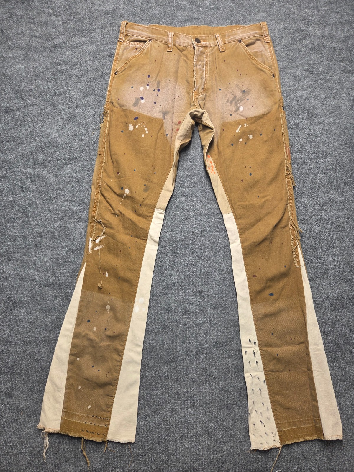 Mnml Men’s Casual Carpenter Jeans Pants Brown Size 30 Paint Splash Belted Loops