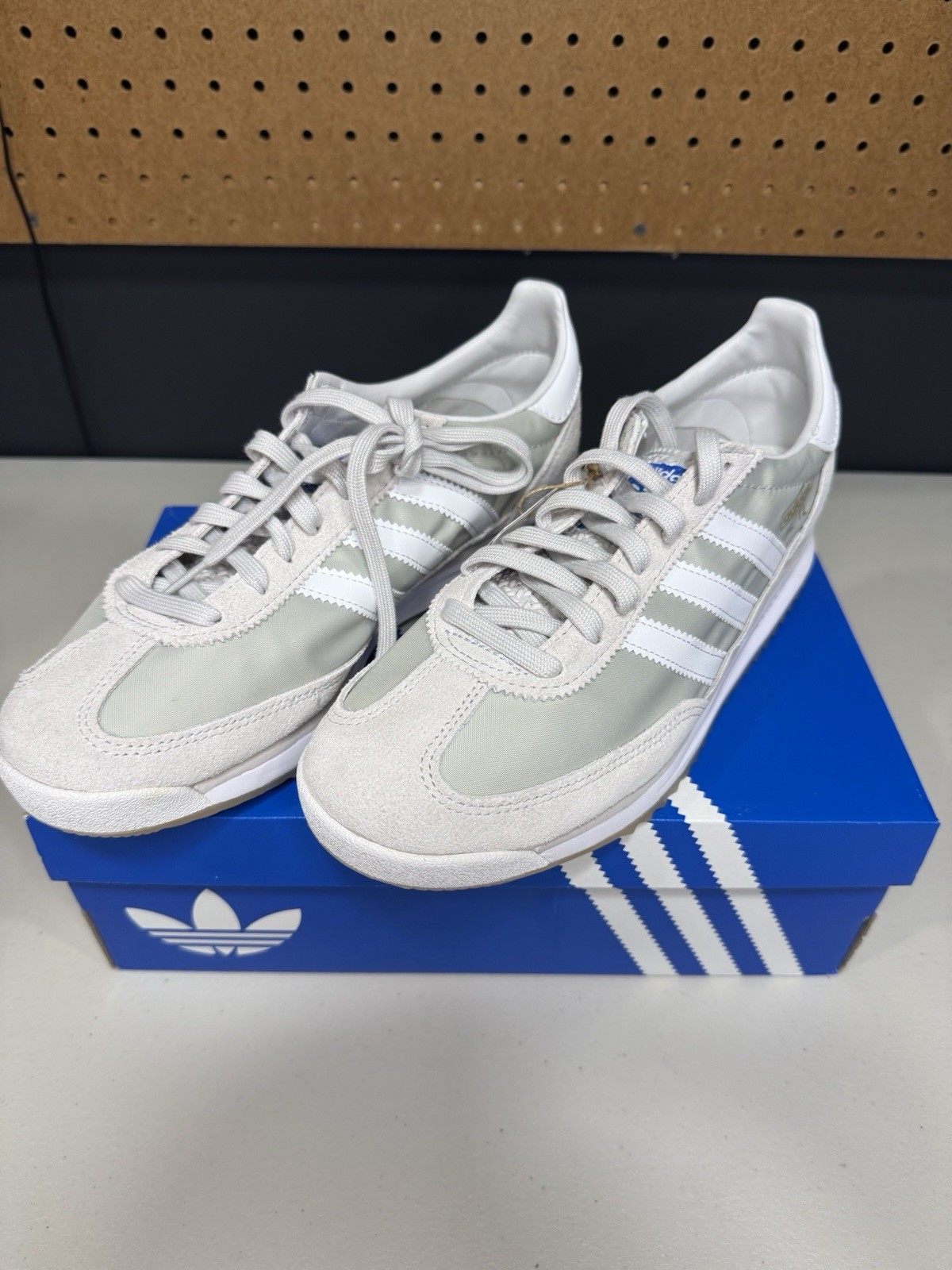 Adidas SL 72 RS sneakers in Grey One, Cloud White, and Crystal White colorway