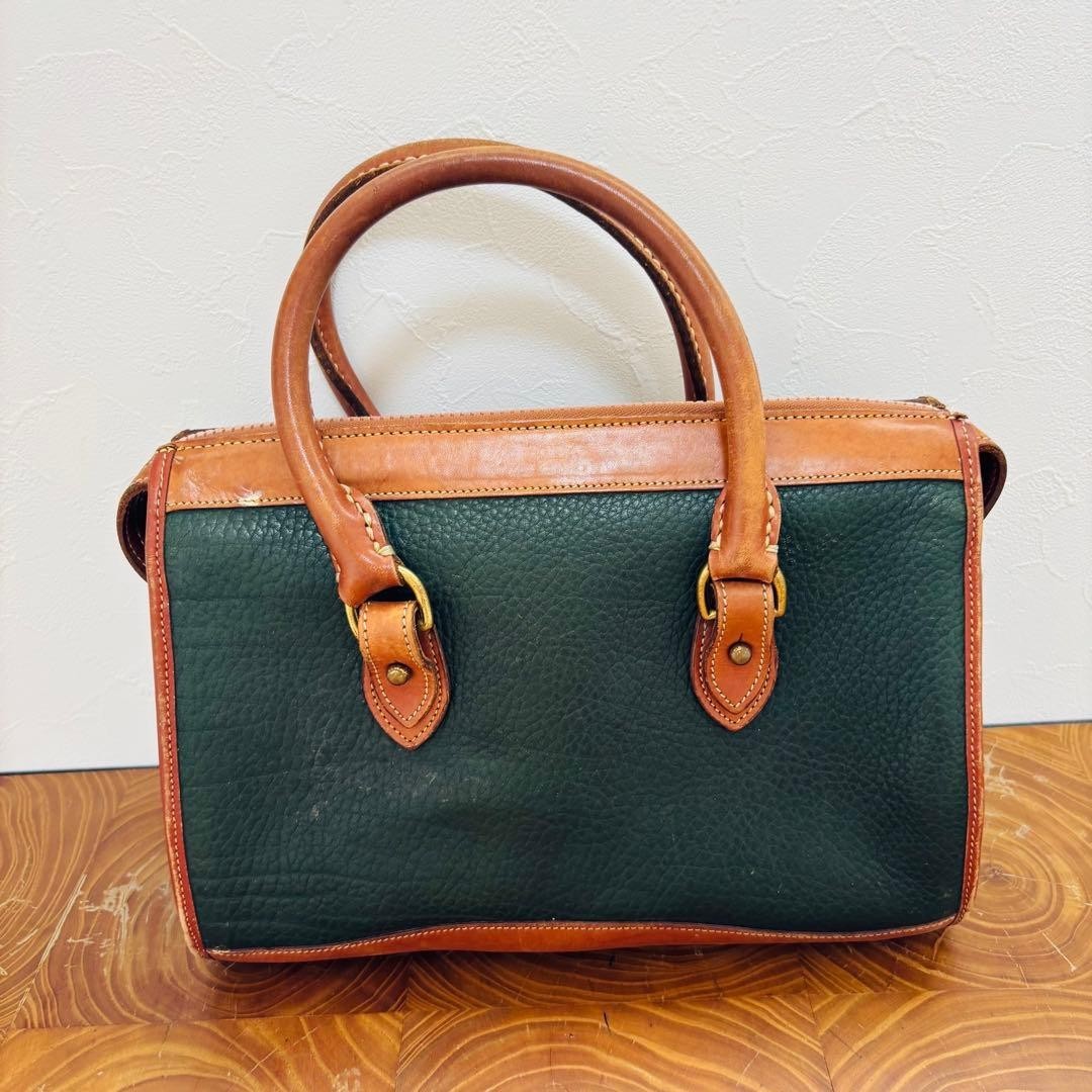 Dooney & Bourke Mini Boston Bag Green US 11.6in Pebbled Leather Vintage Japan