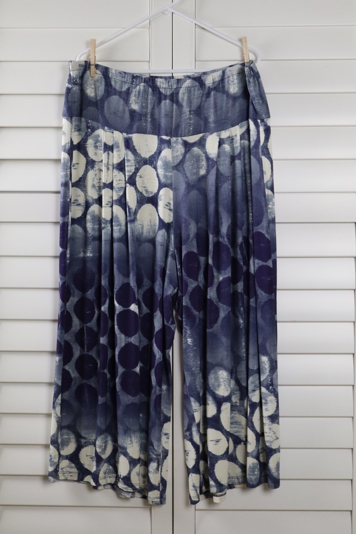 ALEMBIKA $151 Pull On Pleated Cropped Wide Leg Casual Pants Size 7 US 20