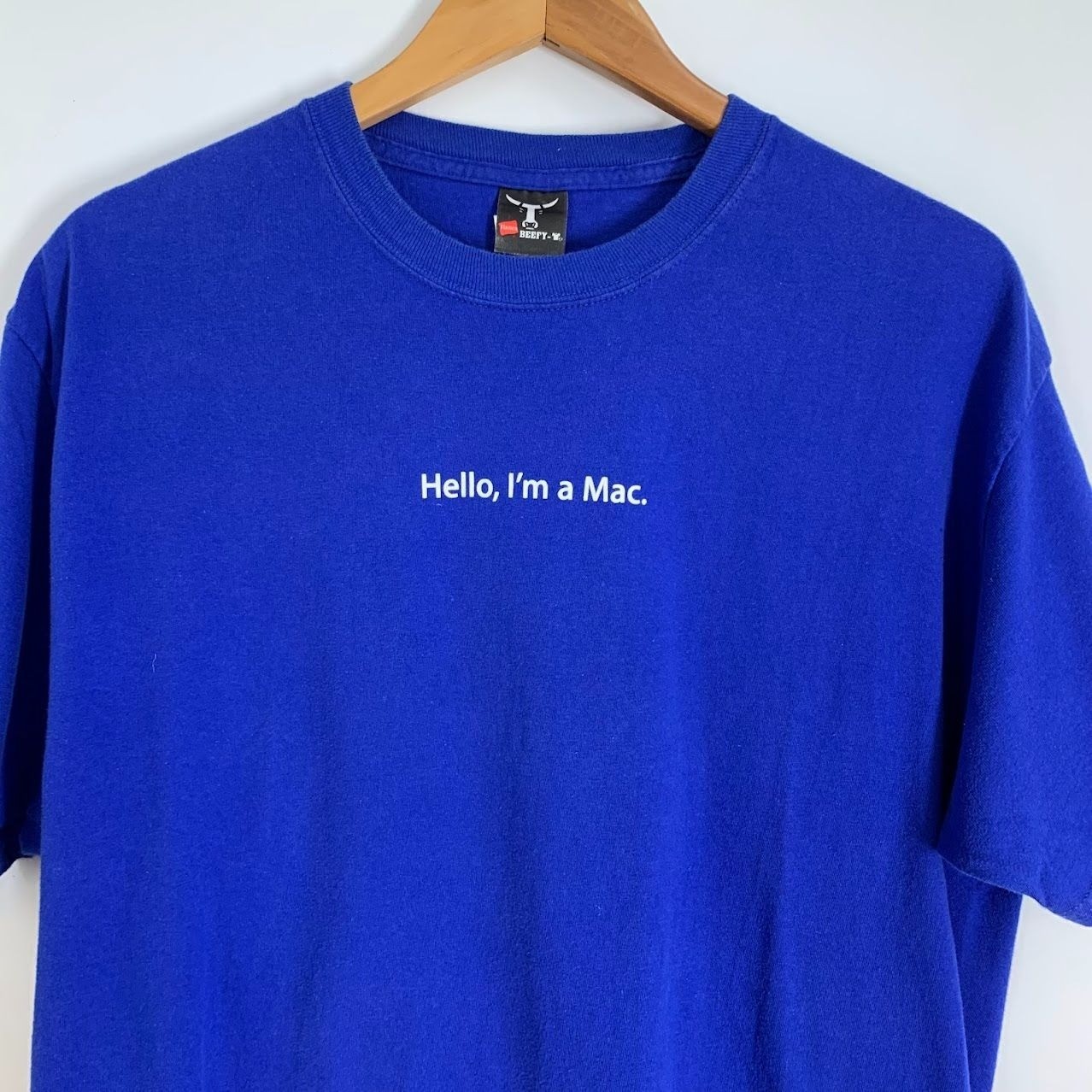 Apple Adults Hello I’m a Mac Beefy T Crew Neck Short Sleeve T Shirt Size L