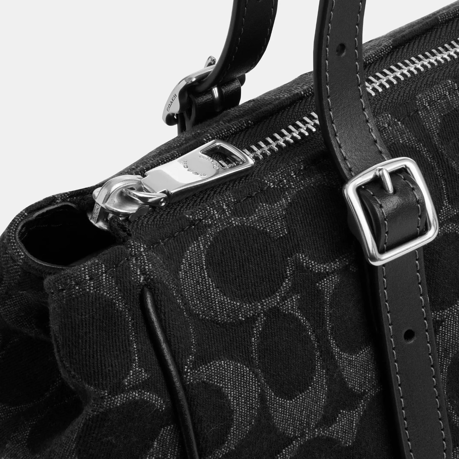 NWT Coach CDB92 Asher Shoulder Bag Signature Denim Vachetta Smooth Leather $350