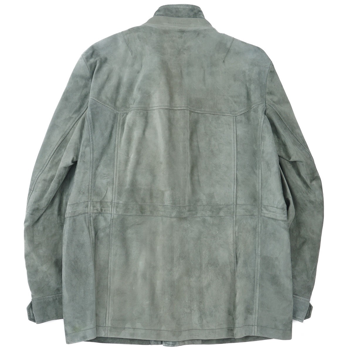 Brett Johnson Green Soft Calf Suede Leather ‘Lugano’ Field Jacket XL (Eu 54) NWT