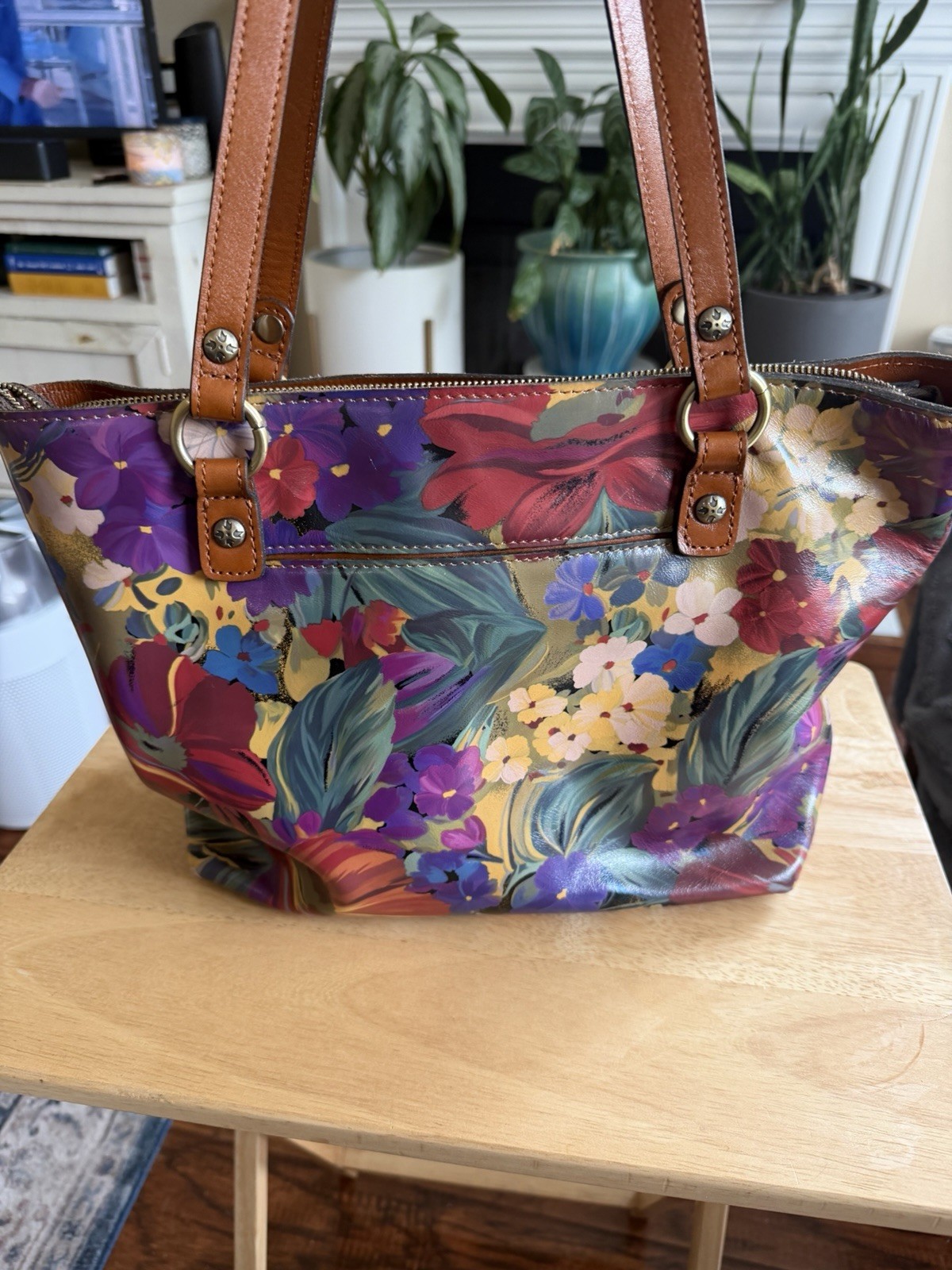 Patricia Nash QVC Large Floral Shoulder Bag EUC