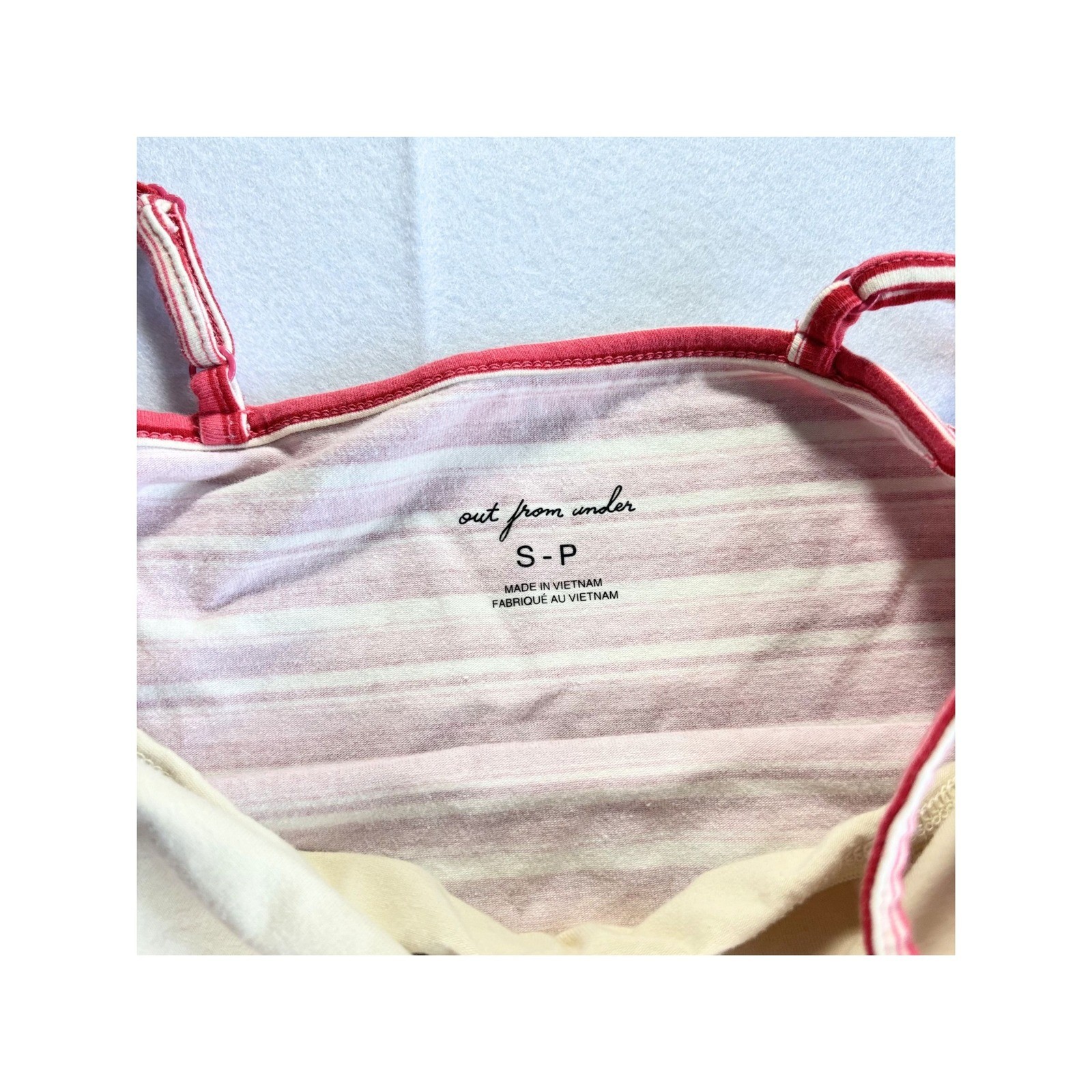 Out From Under Pinch Front Fitted Cami Red Stripe Women Small Urban Outfitters