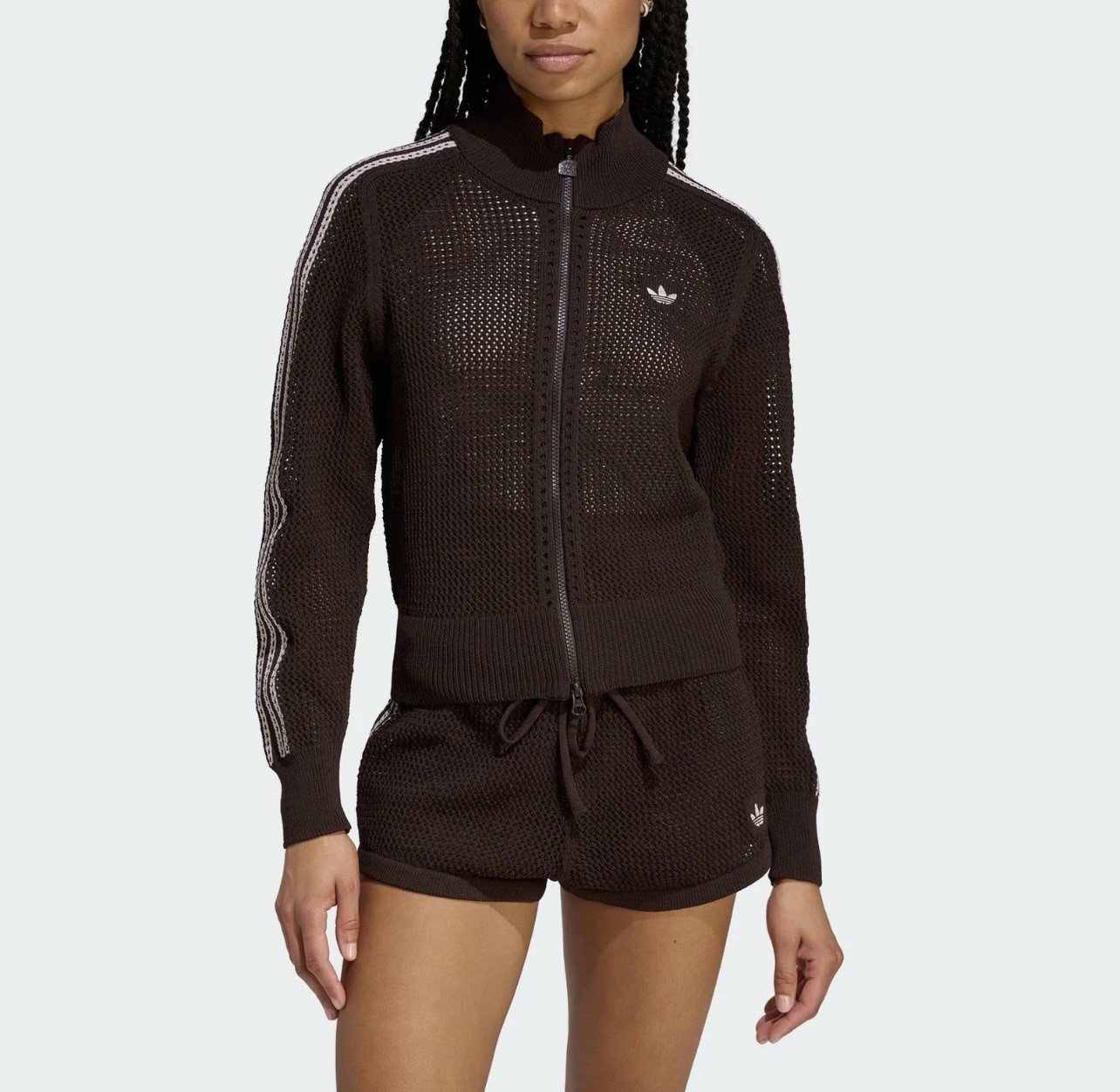 Adidas Firebird Originals Crochet Track Top ‘Aurora Coffee’ White KE0202 Size L