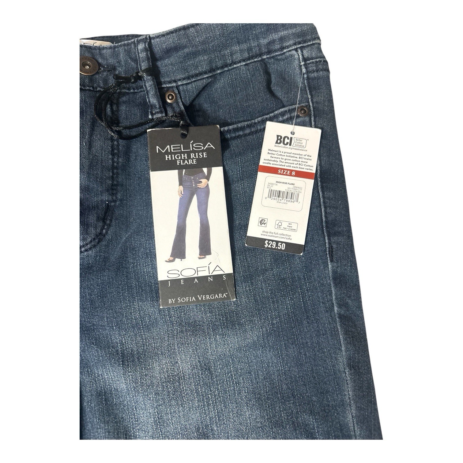 Sofia Jeans by Sofia Vergara Women’s High Rise Flare Dark Wash Jeans 8