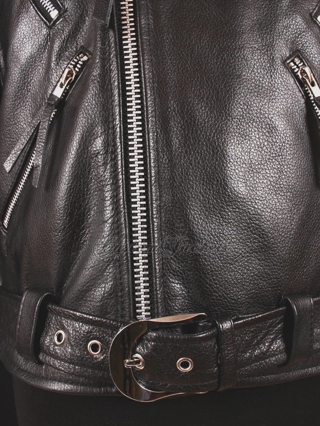 GHOST RIDER Black METAL SPIKES Mens Motorcycle Motorbike Biker Leather Jacket