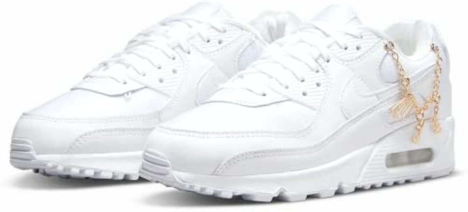 Nike Women’s Air Max 90 PRM White/White-Metallic Gold (DH0569 100) – 7 – White W