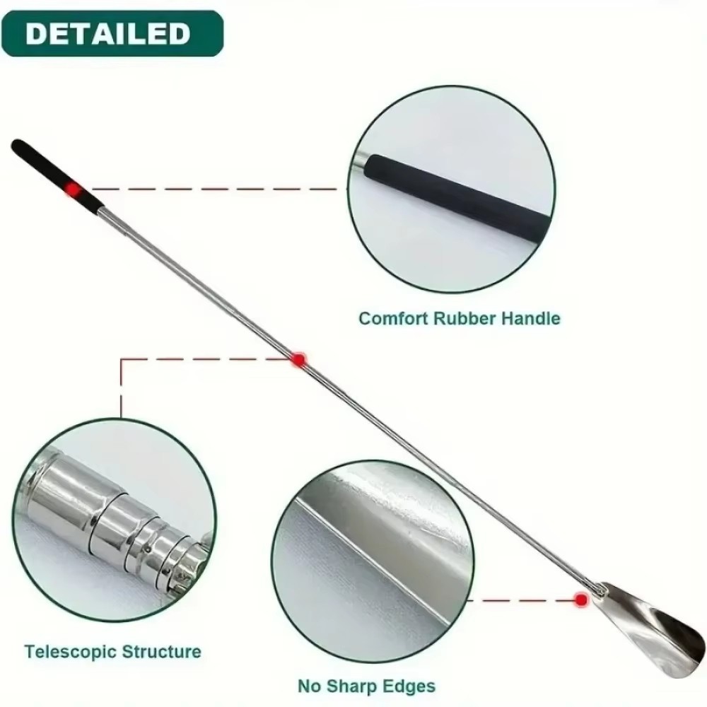 New Extra Long Handle Shoe Horn Stainless Steel Handled Metal Shoehorn Horns