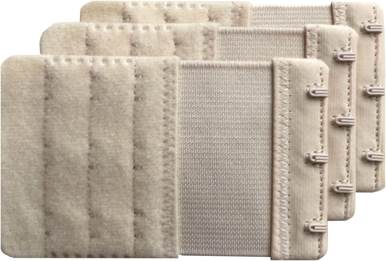 Women Pack of 3 Soft Comfortable 3 Hooks Bra Extender