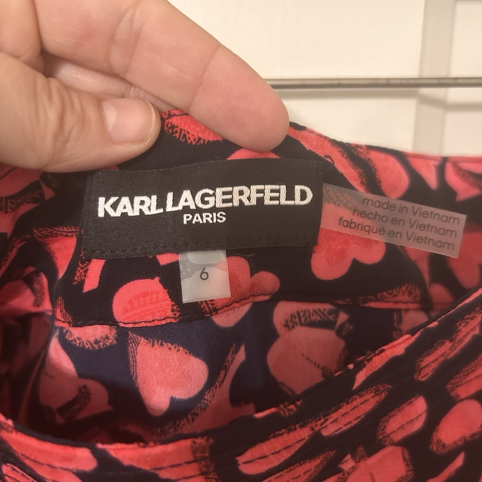 Karl Lagerfeld Paris Logo Heart Print Faux Wrap Ruffle Midi Skirt Sz 6