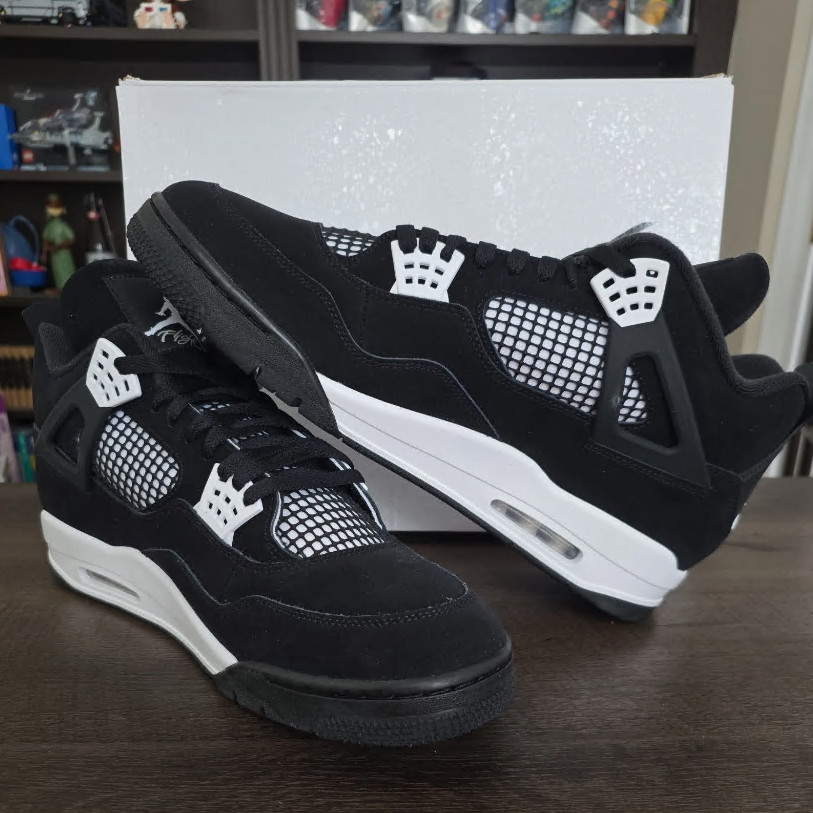 Jordan 4 Retro White Thunder Men Mid Top Basketball Shoes Size 7-12