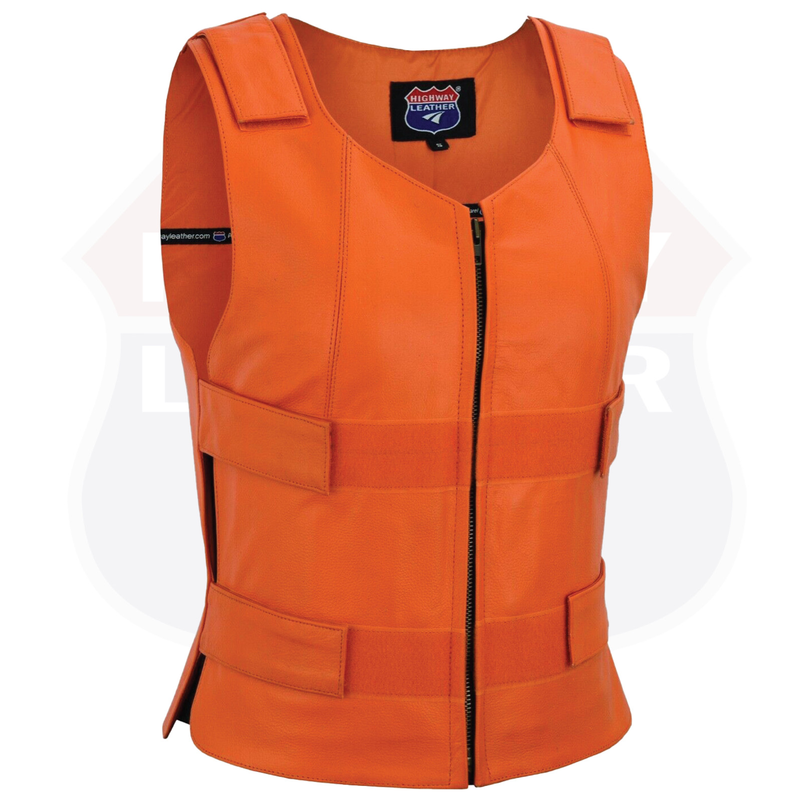 HL14945 Women Bullet Proof style Leather Motorcycle Vest-bikers Club